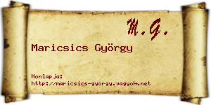 Maricsics György névjegykártya