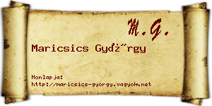Maricsics György névjegykártya