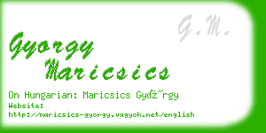 gyorgy maricsics business card